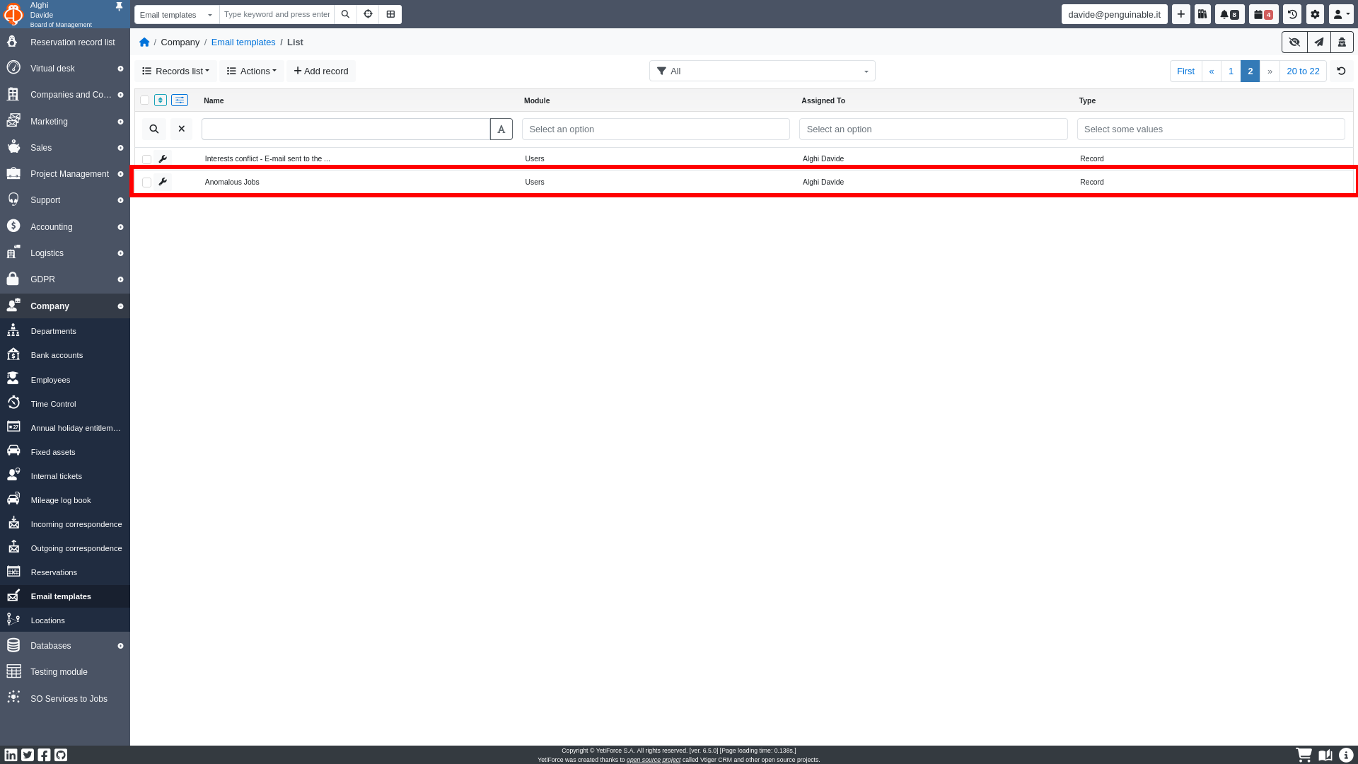 email template