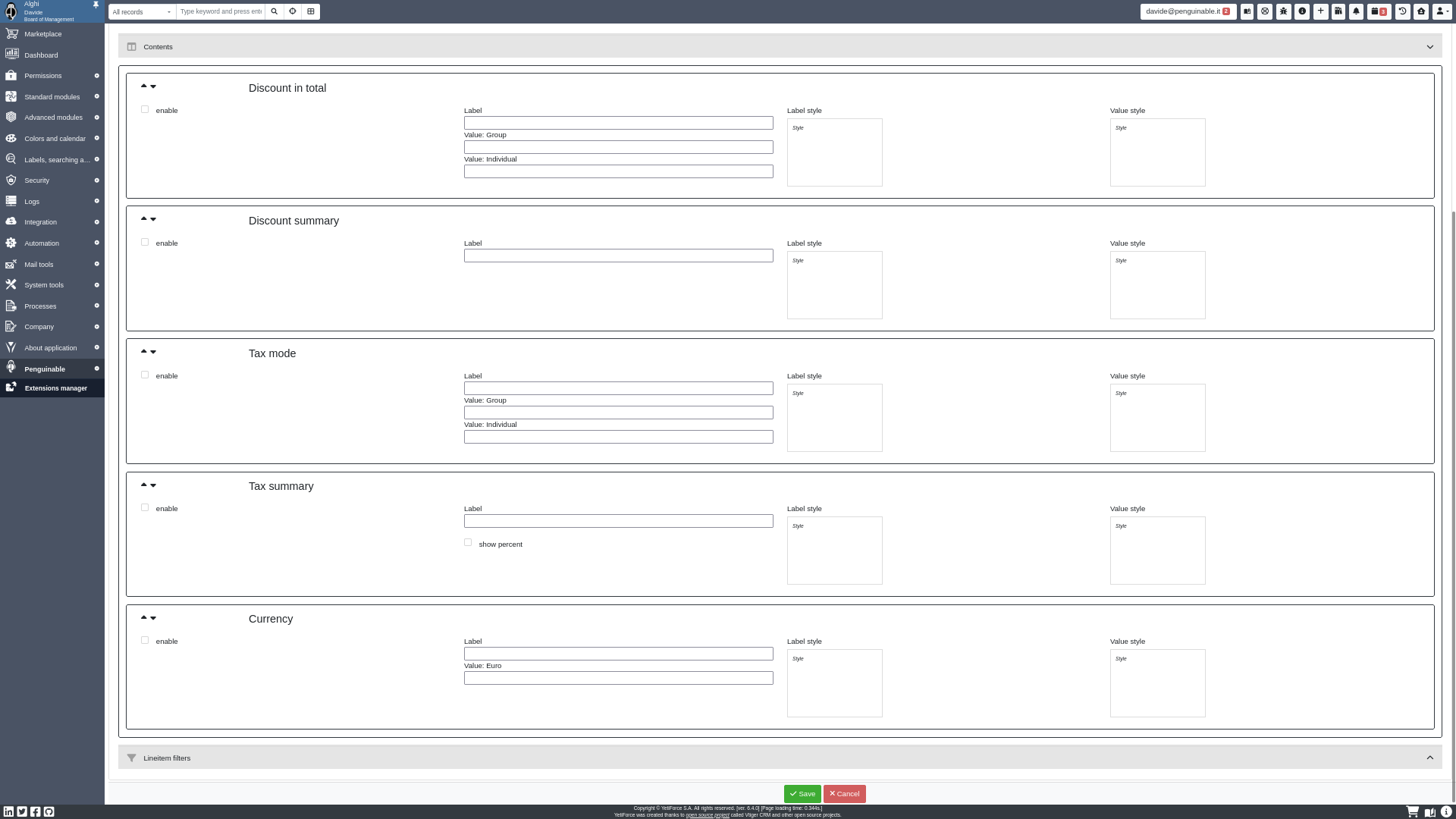 contents settings