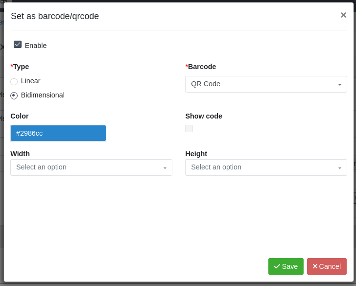 barcode / qrcode editing