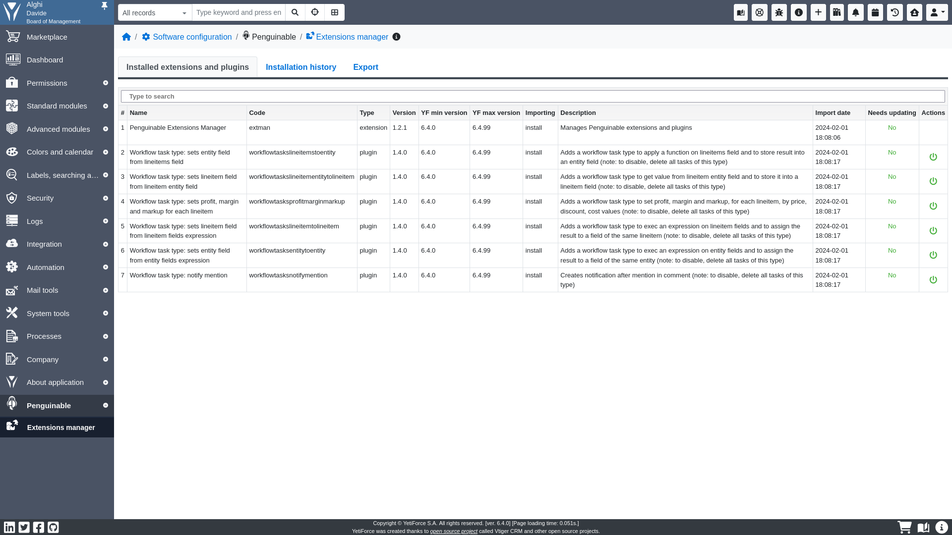plugin list