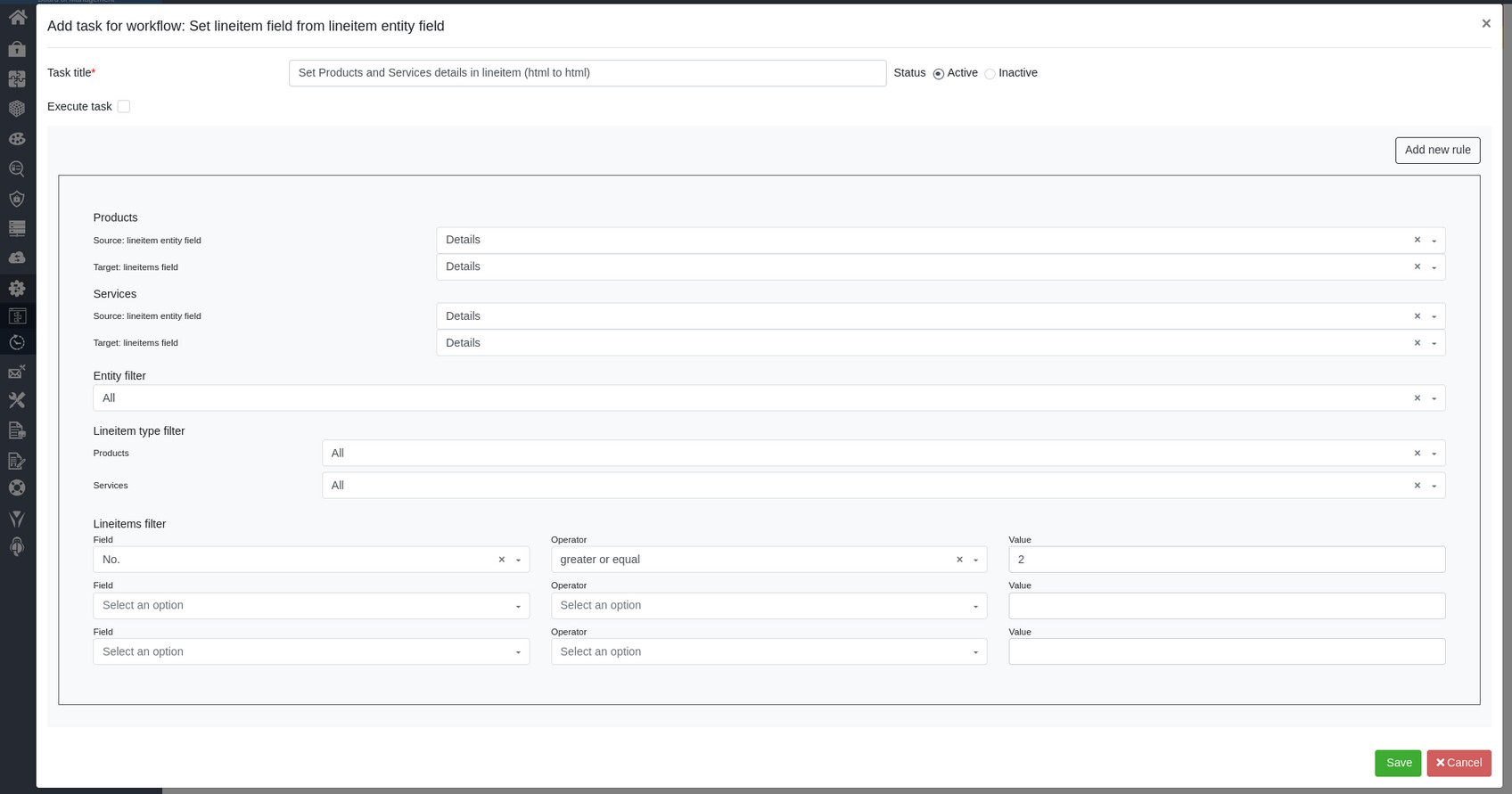 workflow task editing